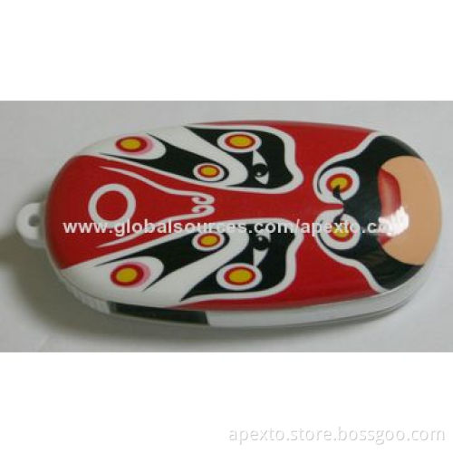 Metal Facial Makeup USB Flash Drive, Available in Imprinted or Engraved Logos and Various Capacities